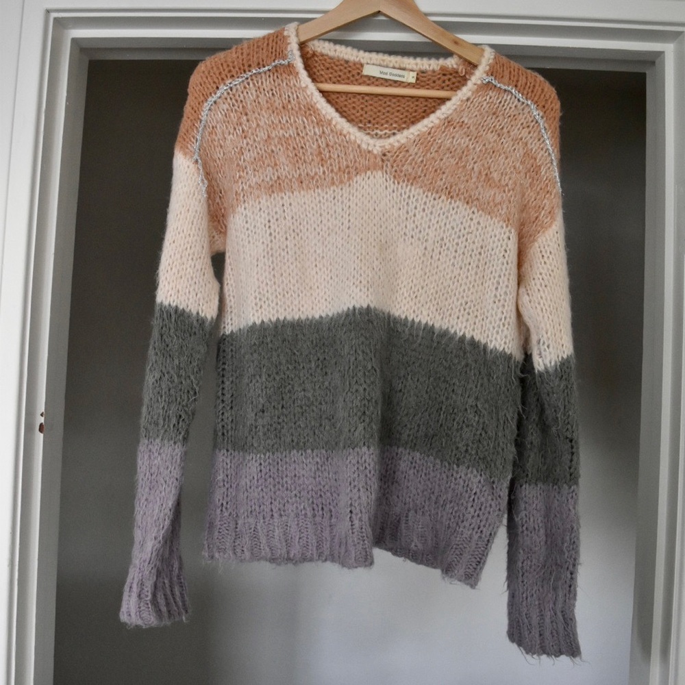 Crochet Color Block Sweater